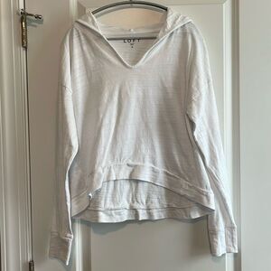 LOFT Cropped Cotton Hoodie | EUC | Size Small